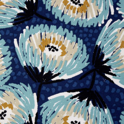 Printed Half Panama LAETITIA Dark Blue / Nile